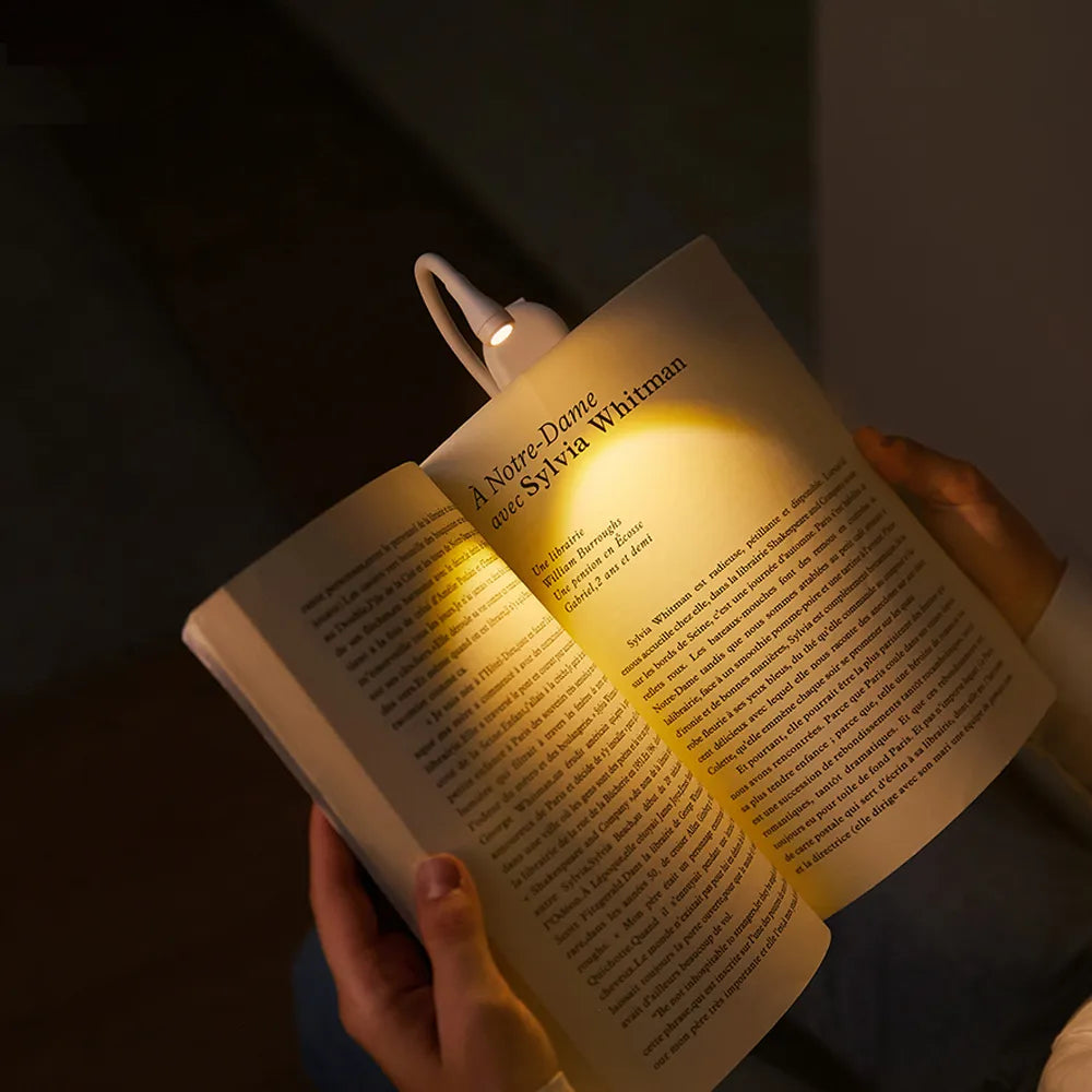 LED Clip-On Book Light - USB Rechargeable, Flexible, Eye-Friendly Reading Light 0