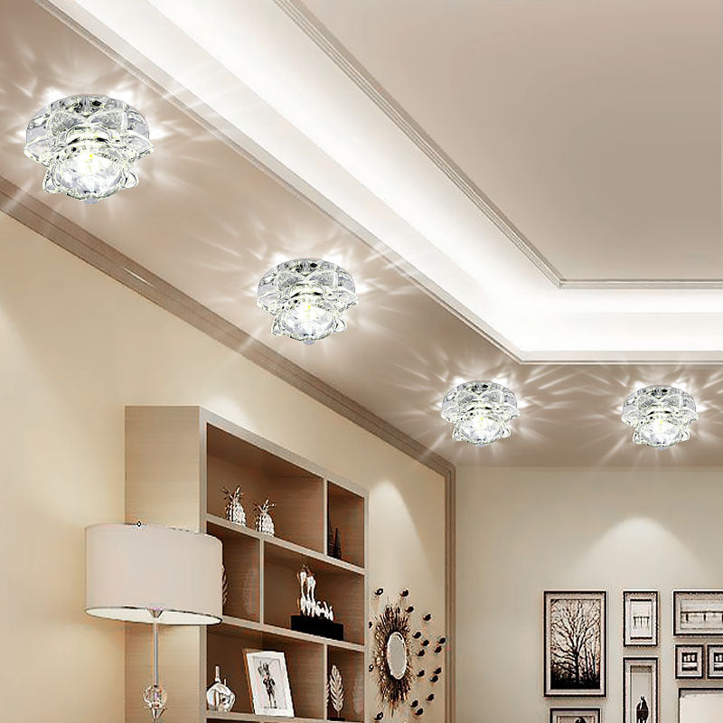 LED Crystal Flush Mount Ceiling Light, 220V Voltage, Crystal Iron Material 4