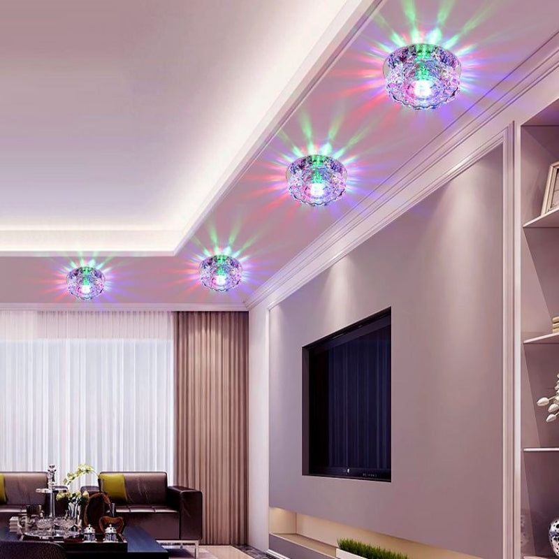 LED Crystal Flush Mount Ceiling Light, 220V Voltage, Crystal Iron Material 5