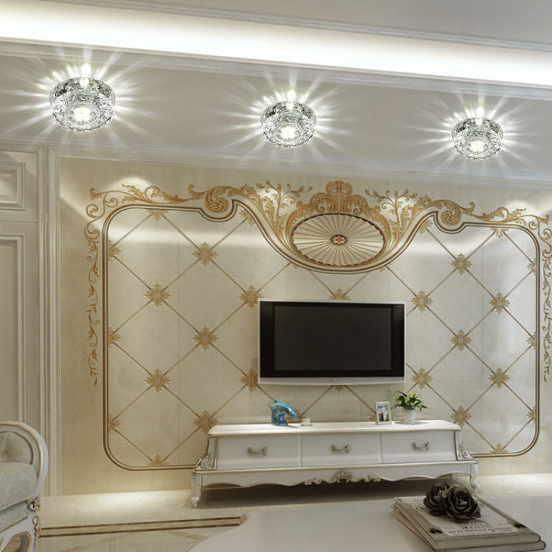 LED Crystal Flush Mount Ceiling Light, 220V Voltage, Crystal Iron Material 8