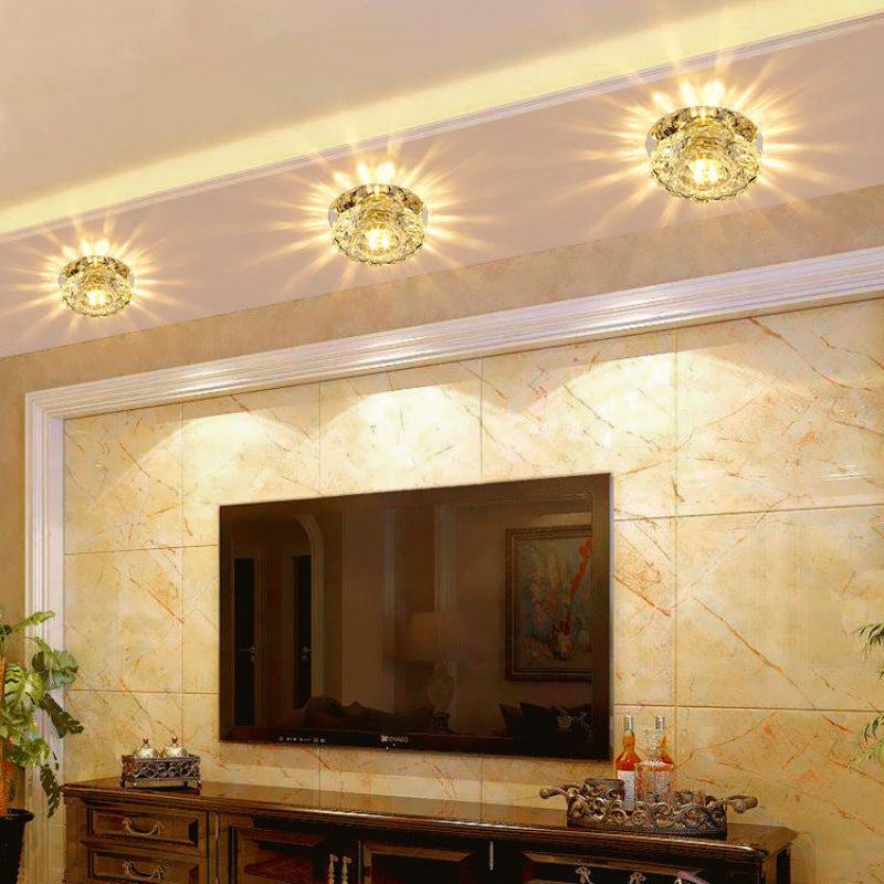 LED Crystal Flush Mount Ceiling Light, 220V Voltage, Crystal Iron Material 9