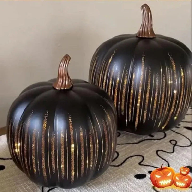 LED Decorative Pumpkin Lights with Timer – Textured Resin for Autumn and Halloween, Battery Operated, Cozy Glow 3