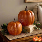 LED Decorative Pumpkin Lights with Timer – Textured Resin for Autumn and Halloween, Battery Operated, Cozy Glow 5
