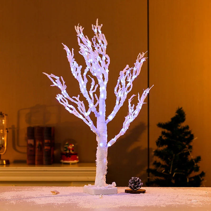 LED Decorative Tree with Illuminated Branches for Indoor Winter Decor – Battery Operated Freestanding Design 0