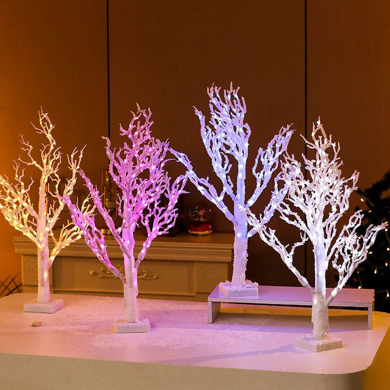 LED Decorative Tree with Illuminated Branches for Indoor Winter Decor – Battery Operated Freestanding Design 3