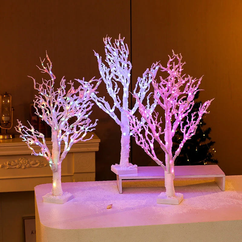 LED Decorative Tree with Illuminated Branches for Indoor Winter Decor – Battery Operated Freestanding Design 4