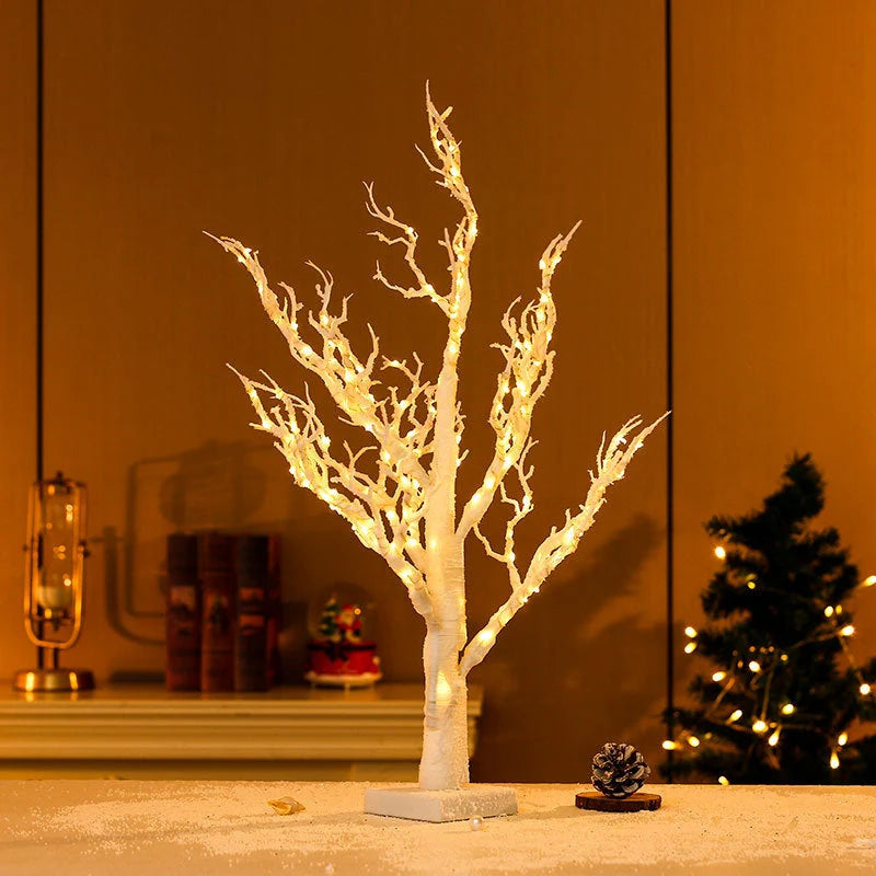 LED Decorative Tree with Illuminated Branches for Indoor Winter Decor – Battery Operated Freestanding Design 8
