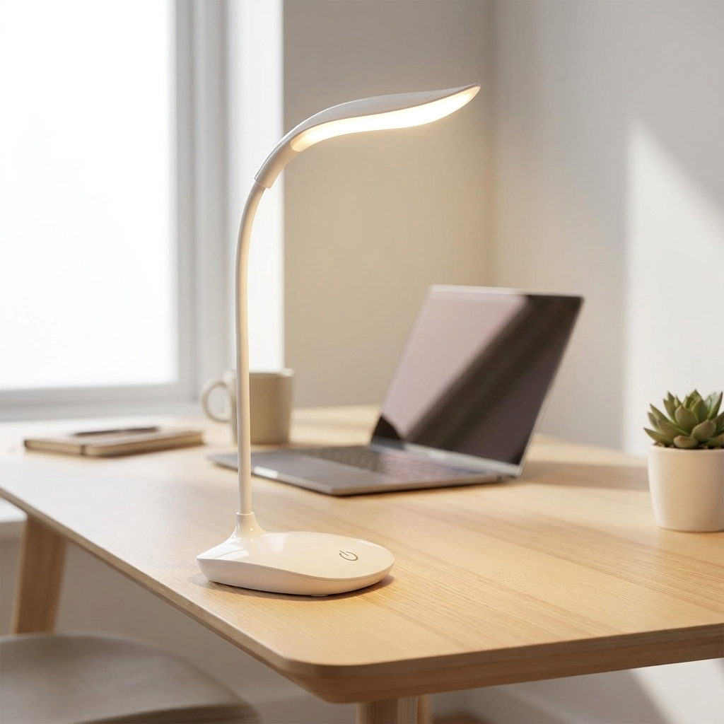 LED Desk Lamp - USB Rechargeable Touch Dimmer with Flexible Neck 0