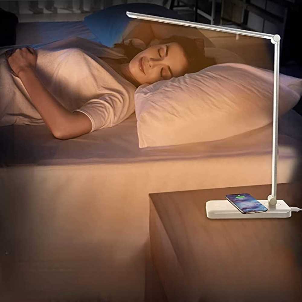 LED Desk Lamp with USB Charging Port, 5 Light Modes, Adjustable Brightness, Modern Eye-Friendly Design 6
