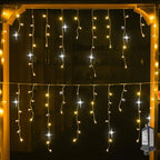 LED Garden Curtain Lights 16.4ft x 2.6ft, Weatherproof Outdoor Lights with 8 Lighting Modes for Beautiful Garden Ambiance 3