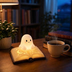 LED Ghost Book Night Light - Warm Glow Resin Lamp for Kids' Rooms 5