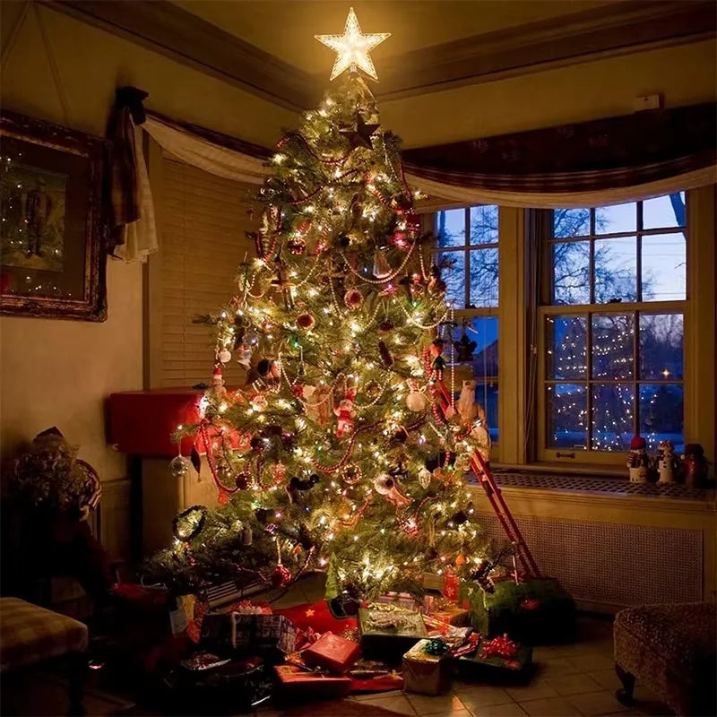 LED Glowing Star Tree Topper - 3D Design, Universal Fit, 15cm 2