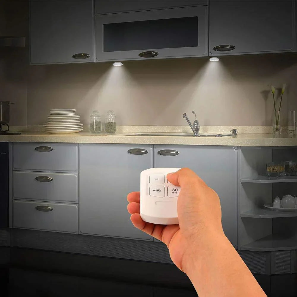 LED Light Battery Operated Remote Control Adjustable Brightness Self Adhesive 5