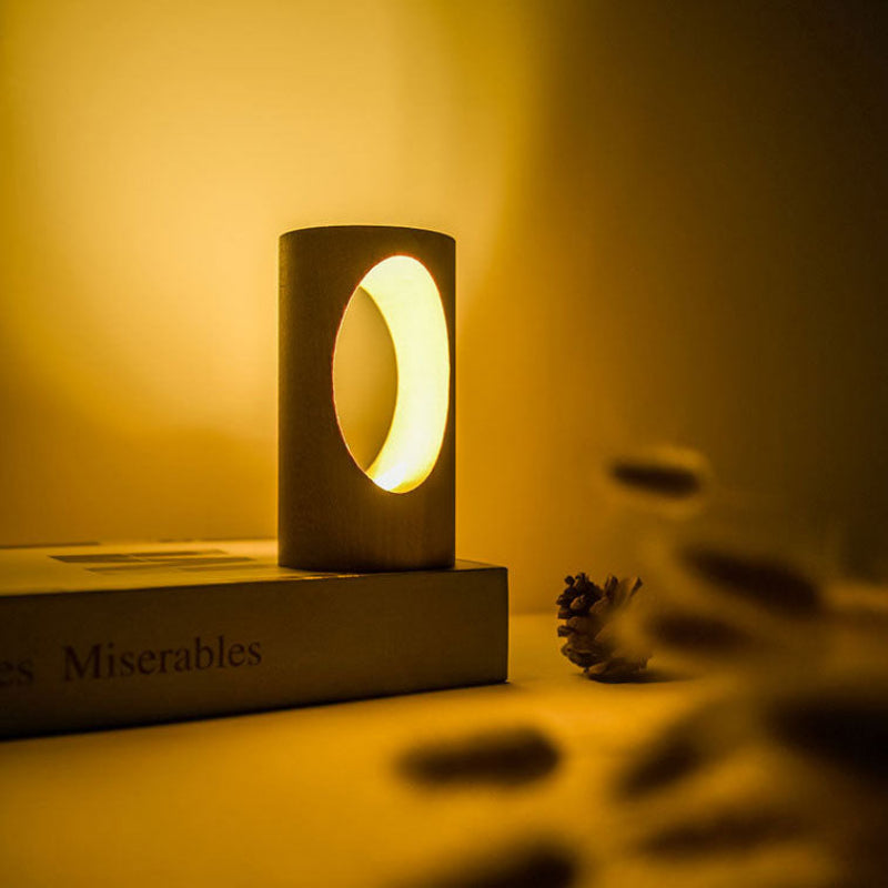 LED Night Light - Modern Solid Wood Design for Nightstand & Decor 2