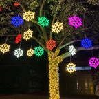 LED Outdoor Christmas Snowflake Lights, Waterproof IP65, Multi-Color Garden Decor, 11.8 Inch Diameter 2