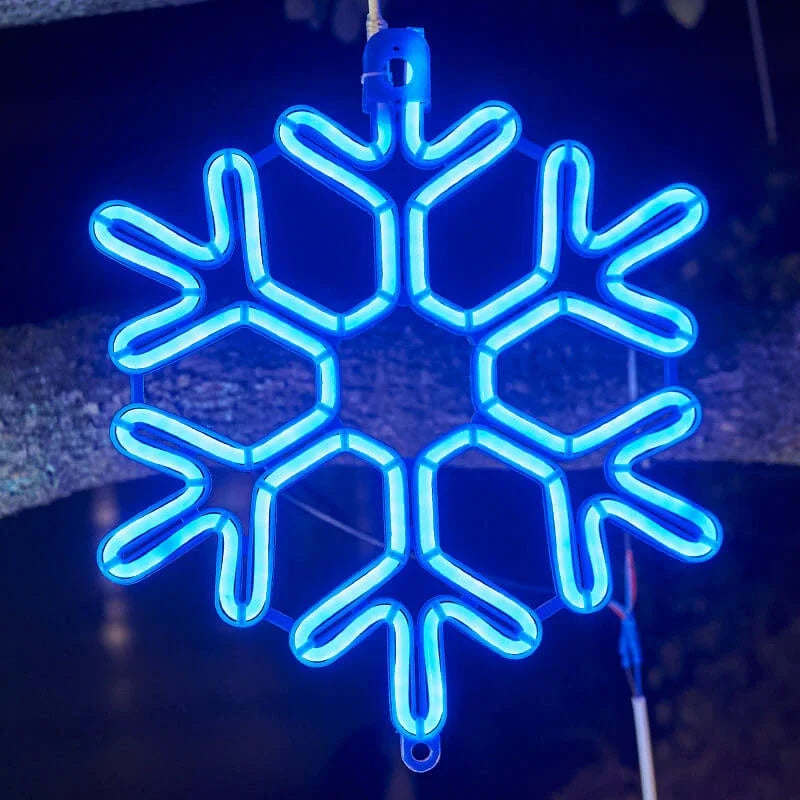 LED Outdoor Christmas Snowflake Lights, Waterproof IP65, Multi-Color Garden Decor, 11.8 Inch Diameter 6