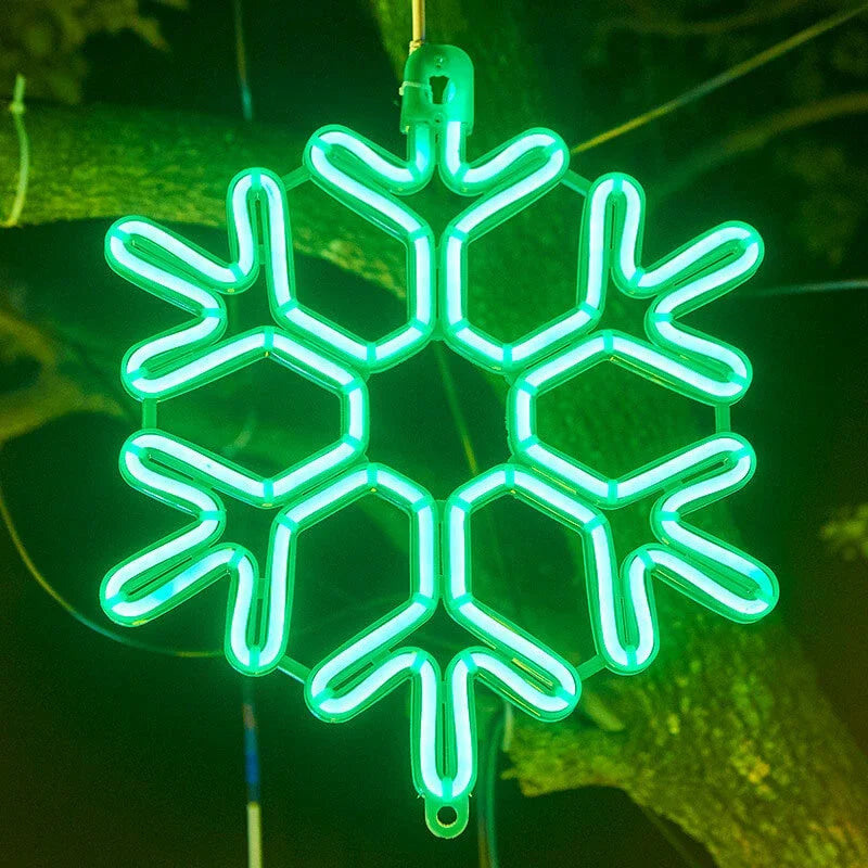 LED Outdoor Christmas Snowflake Lights, Waterproof IP65, Multi-Color Garden Decor, 11.8 Inch Diameter 7
