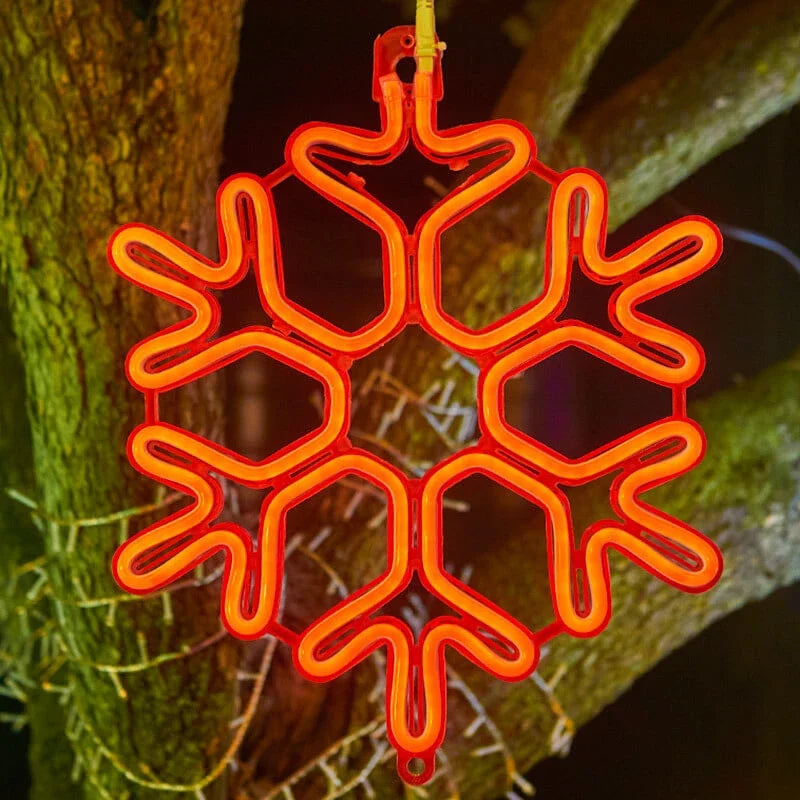 LED Outdoor Christmas Snowflake Lights, Waterproof IP65, Multi-Color Garden Decor, 11.8 Inch Diameter 8