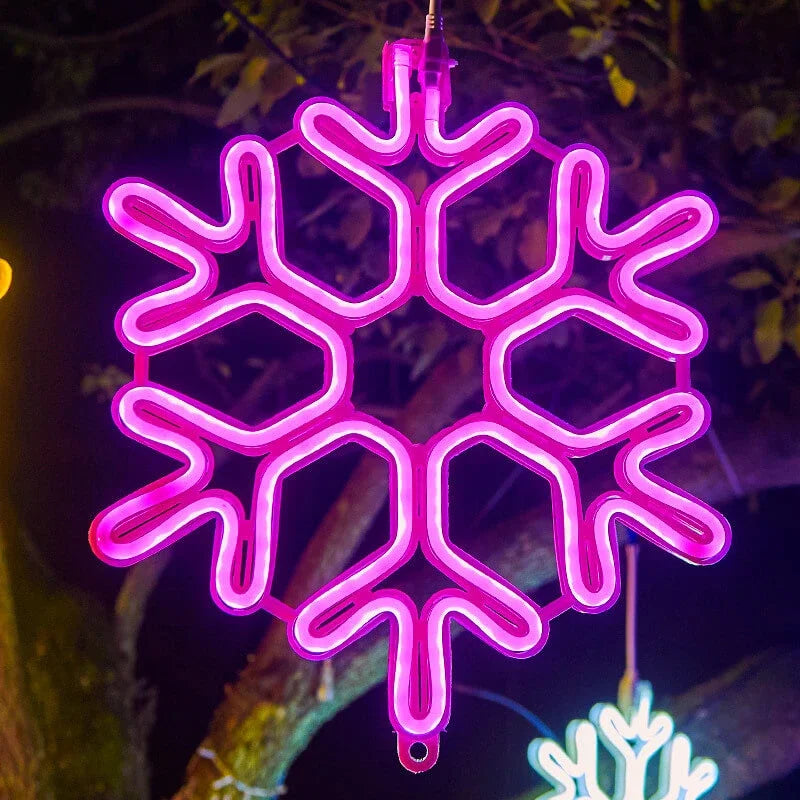 LED Outdoor Christmas Snowflake Lights, Waterproof IP65, Multi-Color Garden Decor, 11.8 Inch Diameter 9