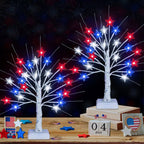 LED Patriotic Star Tree Lights Set - 2-Pack for Festive Home Decor 3