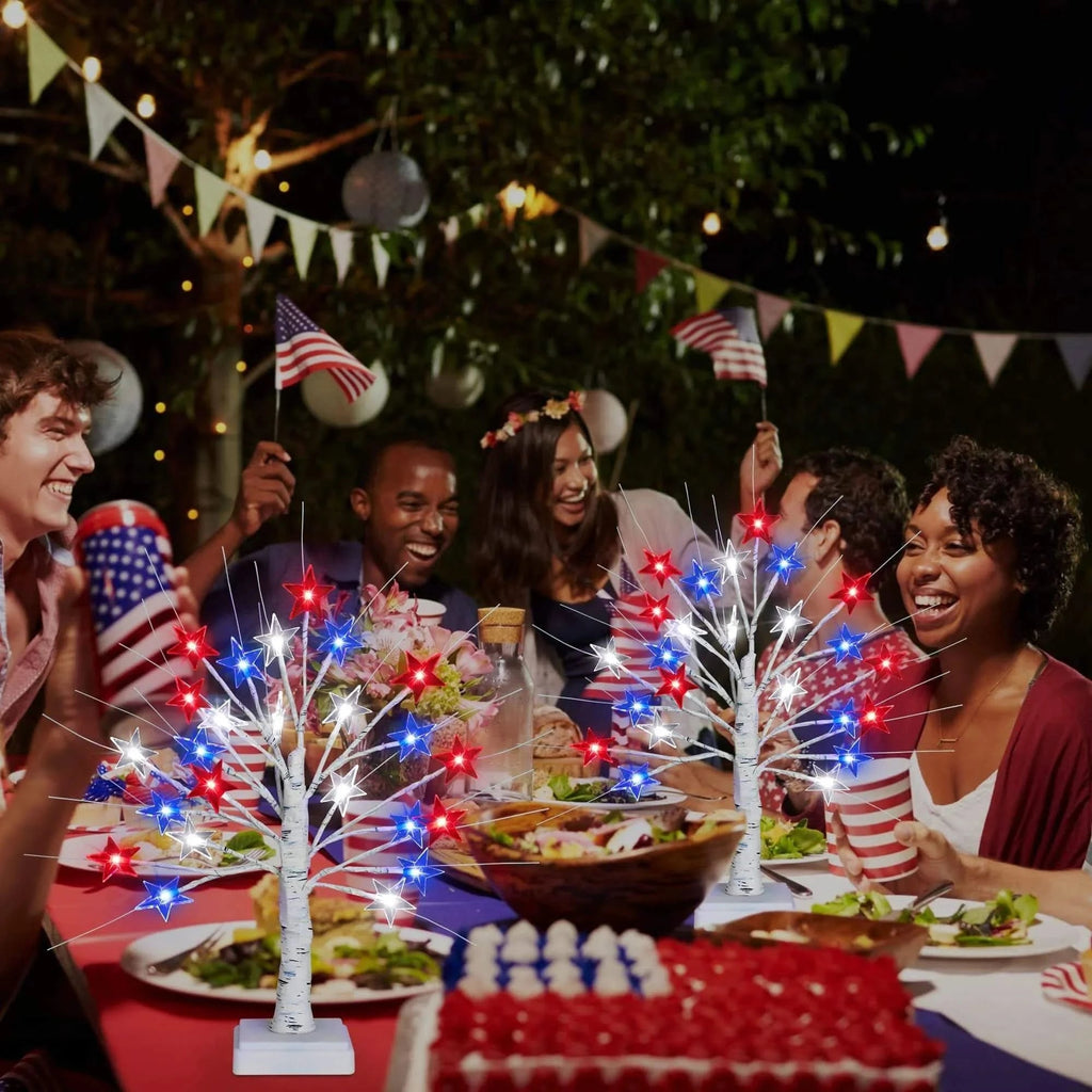 LED Patriotic Star Tree Lights Set - 2-Pack for Festive Home Decor 4