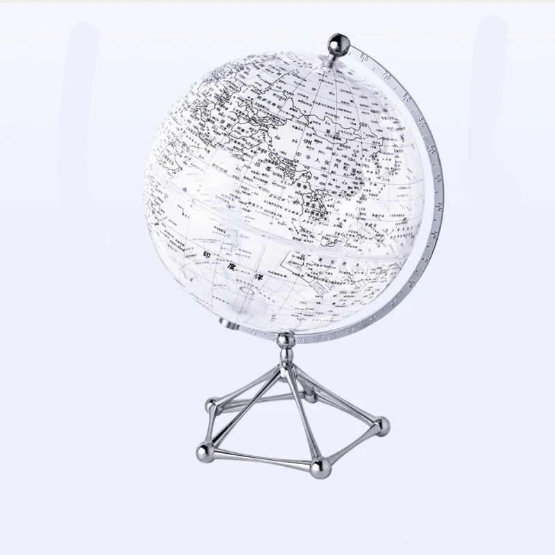 LED Rotating Globe Lamp - Warm Illuminated Acrylic Light Fixture 6