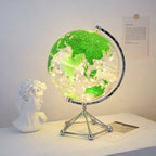 LED Rotating Globe Lamp - Warm Illuminated Acrylic Light Fixture 7