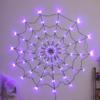 LED Spider Web Decor - Bright Purple Halloween Decorations for Indoor & Outdoor 6
