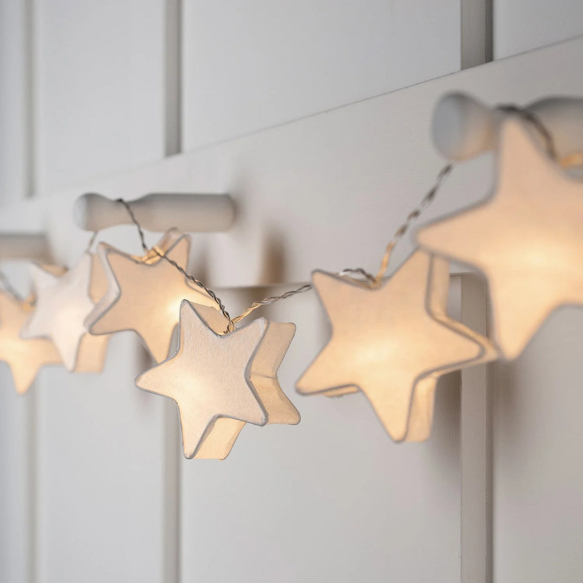 LED String Lights with Paper Star, Heart, and Christmas Tree Motifs – Warm White Indoor Fairy Lights for Cozy Decoration 1