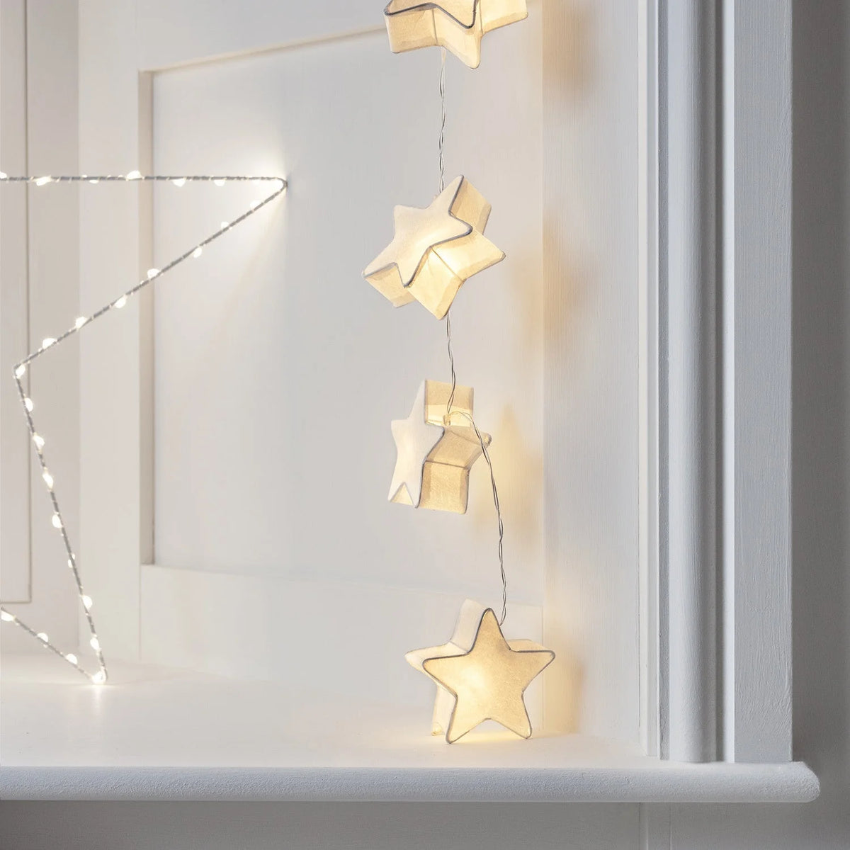 LED String Lights with Paper Star, Heart, and Christmas Tree Motifs – Warm White Indoor Fairy Lights for Cozy Decoration 3