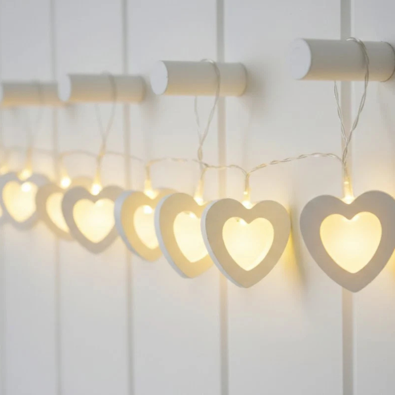 LED String Lights with Warm White Paper Stars, Hearts or Trees 1