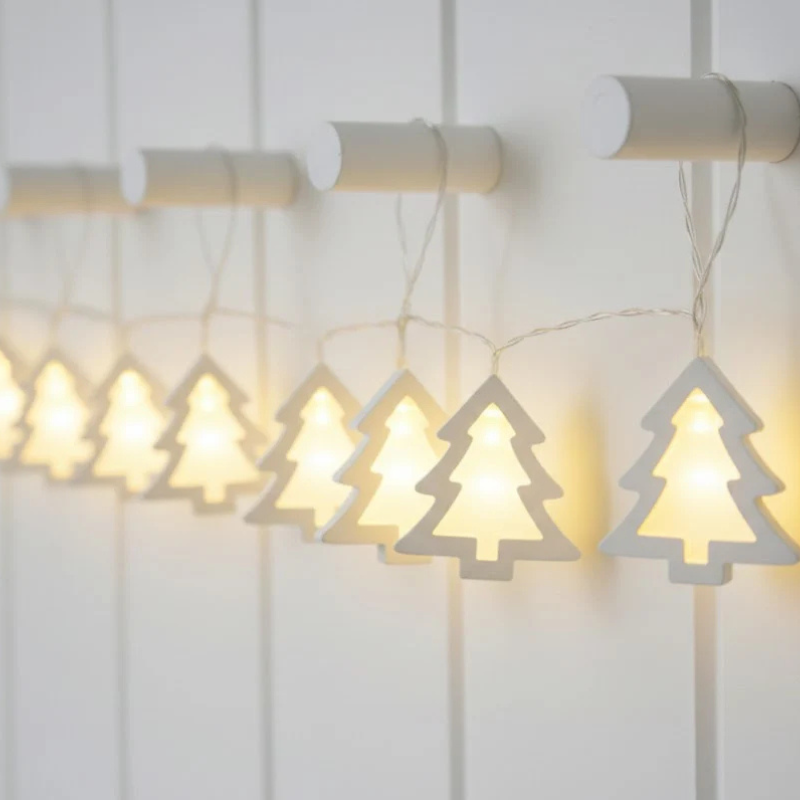 LED String Lights with Warm White Paper Stars, Hearts or Trees 4