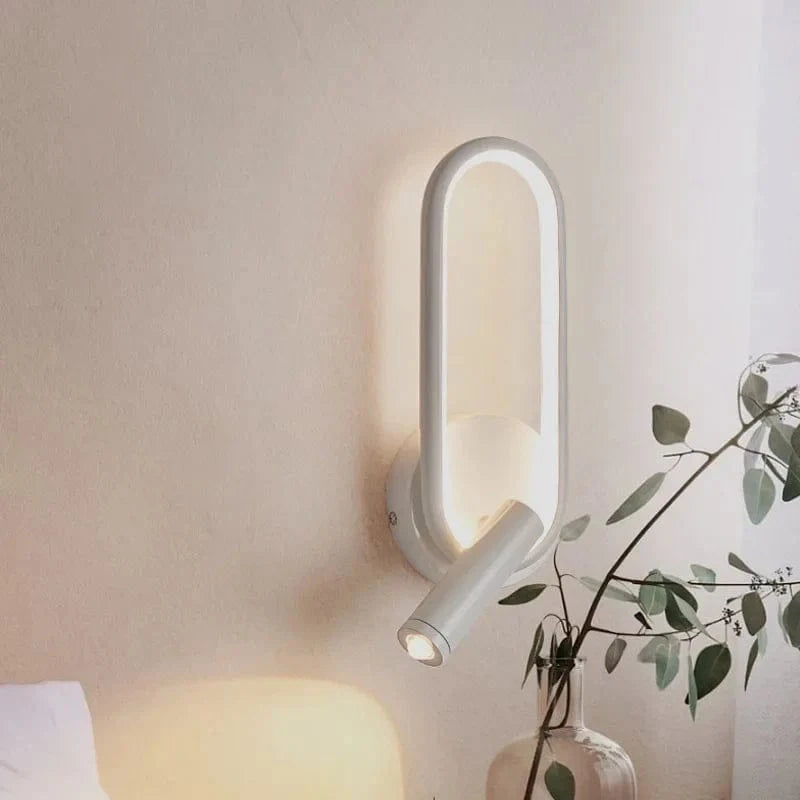 LED Wall Sconce Lighting with Adjustable Book Light for Bedroom and Hotel – Modern Design in Black and White 1