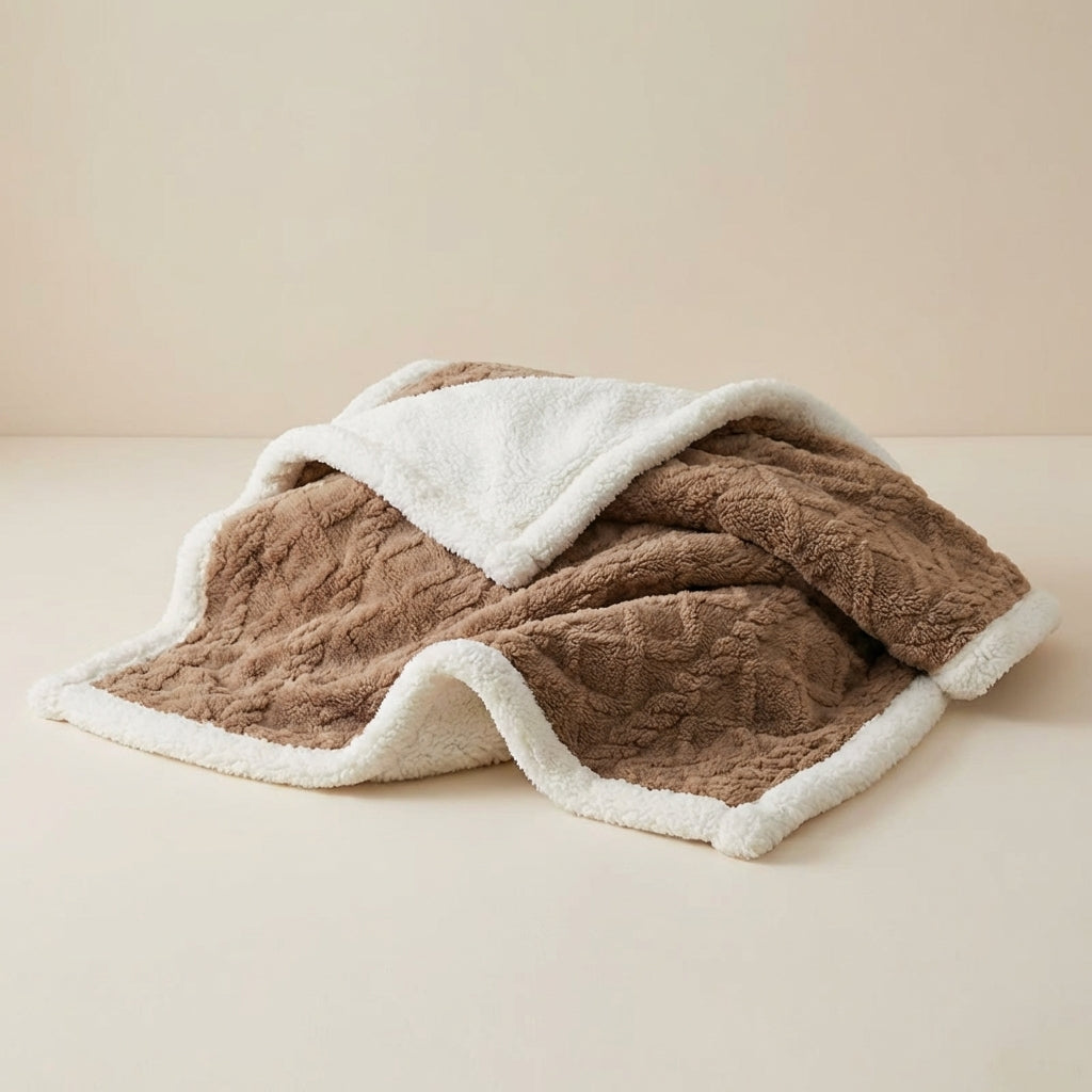 Lambswool and Fleece Winter Blanket – Soft and Warmest Blanket for Sofa and Bed, Cozy Comfort for Cold Days