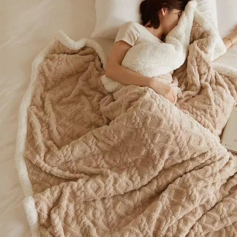 Lambswool and Fleece Winter Blanket – Soft and Warmest Blanket for Sofa and Bed, Cozy Comfort for Cold Days 1