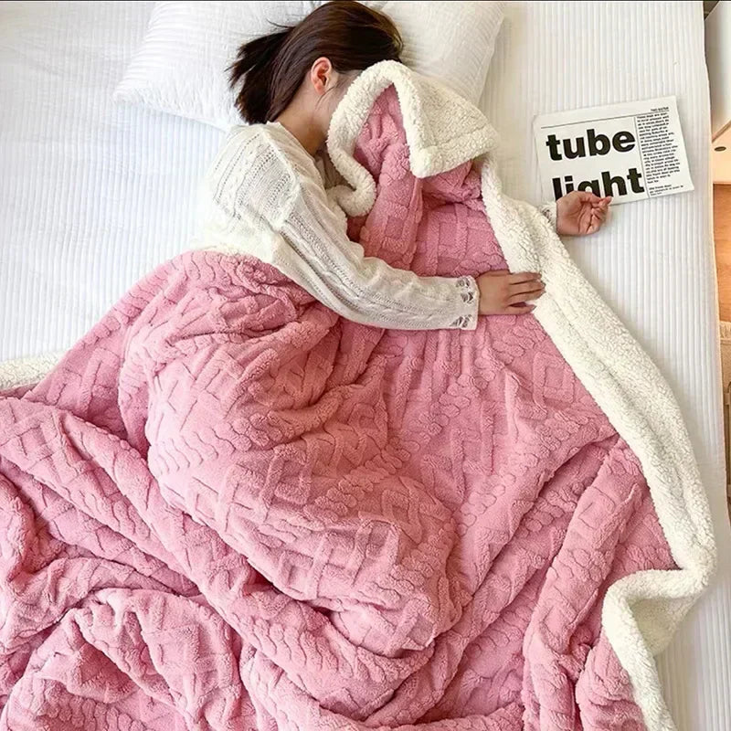 Lambswool and Fleece Winter Blanket – Soft and Warmest Blanket for Sofa and Bed, Cozy Comfort for Cold Days 3