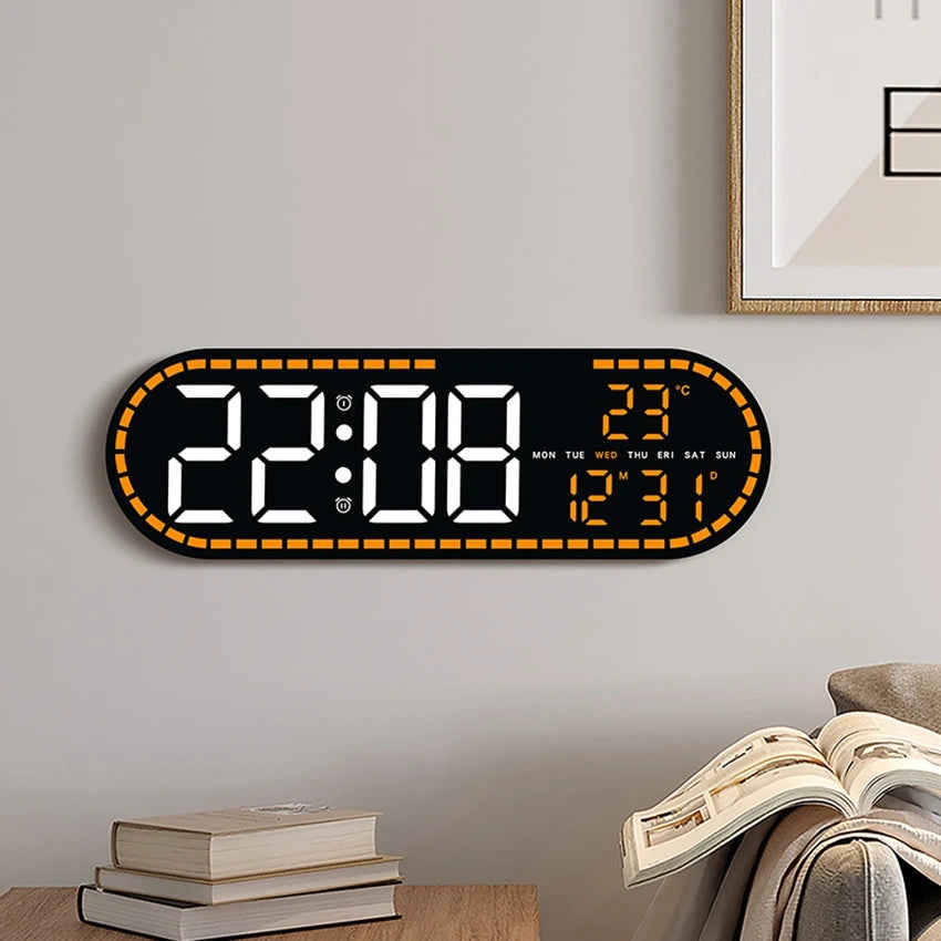 Large LED Digital Wall Clock - Time, Temperature & Date Display 1