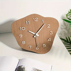 Large Modern Wall Clock - Silent Movement, Unique Irregular Wood Decor 2
