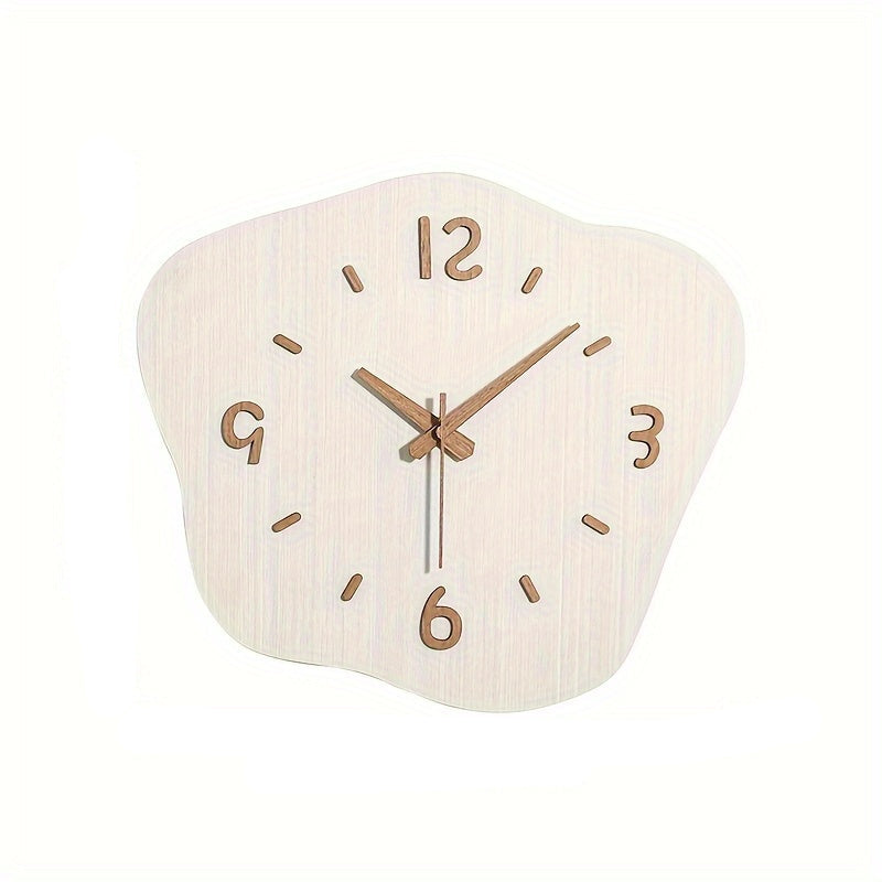 Large Modern Wall Clock - Silent Movement, Unique Irregular Wood Decor 3