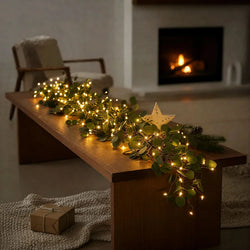 Leafy Fairy Light Garland with 96 Warm-White LEDs – 180 cm Flexible Twinkle Lights for Table Decor 0