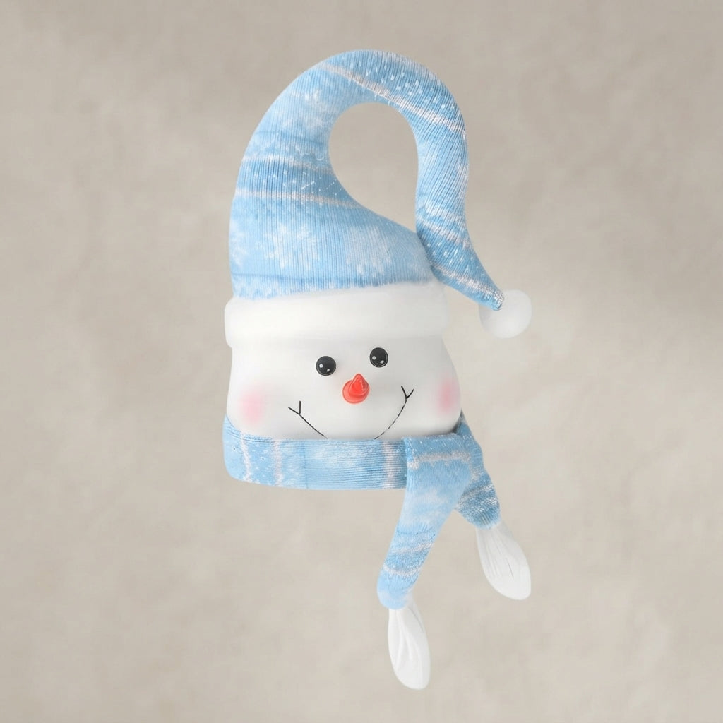Light-Up Plush Snowman Decoration with Winter Hat 01
