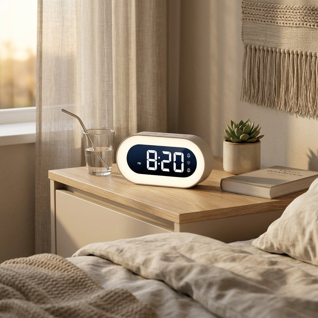 Light Alarm Clock with Sunrise Simulation, LED Display and USB-C 3
