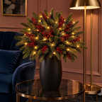 Lighted Artificial Pine Branches with Warm LED Lights, 41cm 2