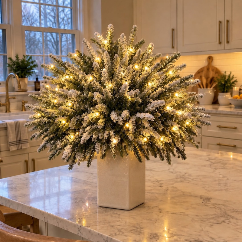 Lighted Artificial Pine Branches with Warm LED Lights, 41cm 3