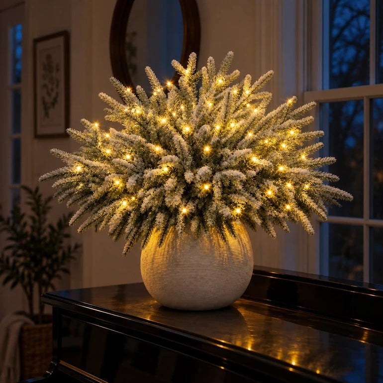 Lighted Artificial Pine Branches with Warm LED Lights, 41cm 6