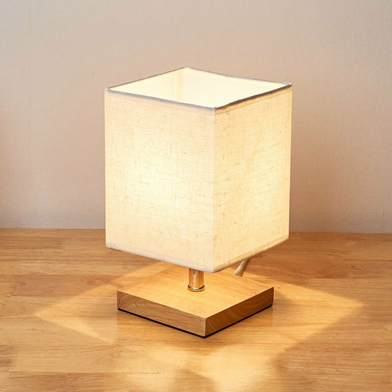 LinenWood Table Lamp - Natural Wood Base & Linen Shade for Bedroom & Desk 1