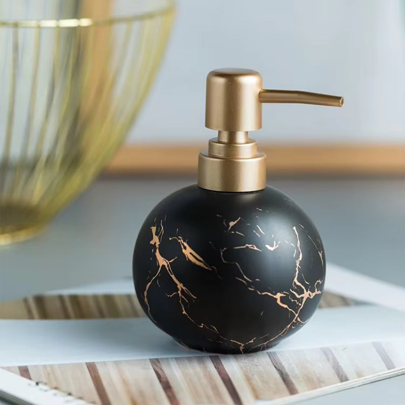 Liquid Soap Dispenser Marble Finish Pump Decorative Countertop A4