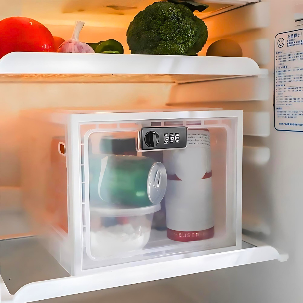 Lockable Food Storage Bin - Secure, Durable Organizer for Refrigerators 0