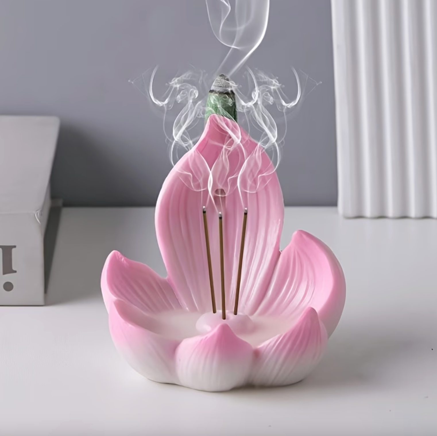 Lotus Incense Fountain - Elegant Ceramic Backflow Incense Burner 1