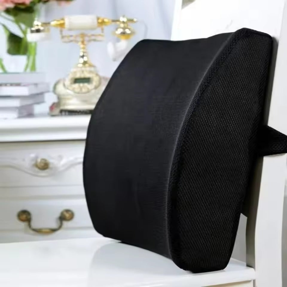Lumbar Support Pillow, Ergonomic Design, Removable Cover, Universal Fit 1